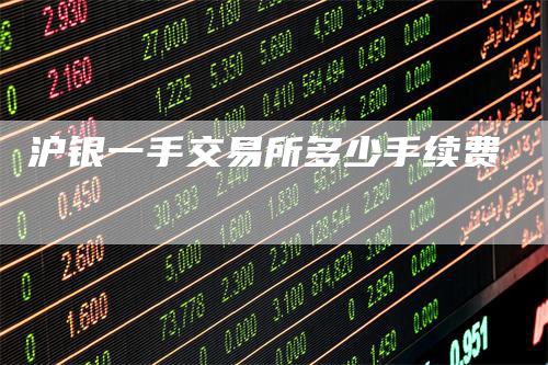 沪银一手交易所多少手续费