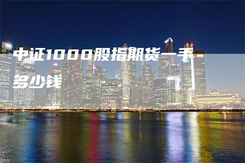中证1000股指期货一手多少钱