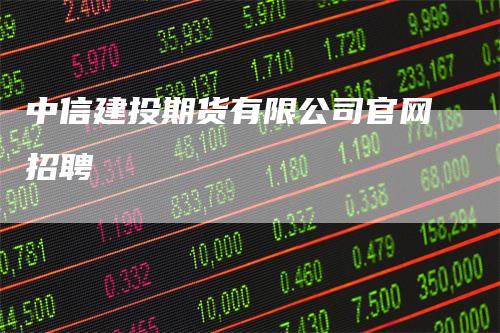 中信建投期货有限公司官网招聘