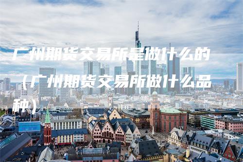 广州期货交易所是做什么的（广州期货交易所做什么品种）