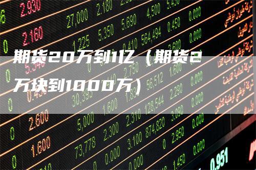 期货20万到1亿（期货2万块到1000万）