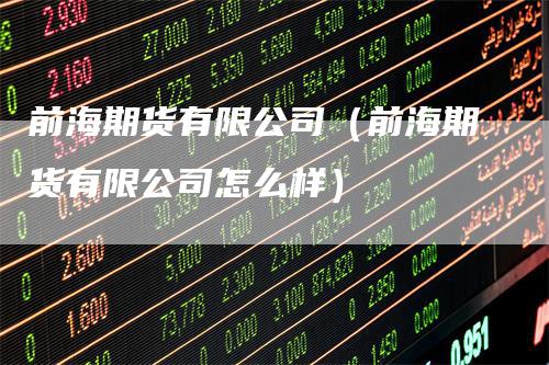 前海期货有限公司（前海期货有限公司怎么样）