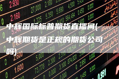 中辉国际标普期货直播间(中辉期货是正规的期货公司吗)