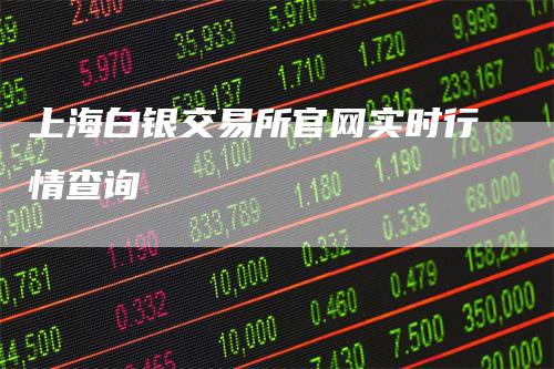 上海白银交易所官网实时行情查询