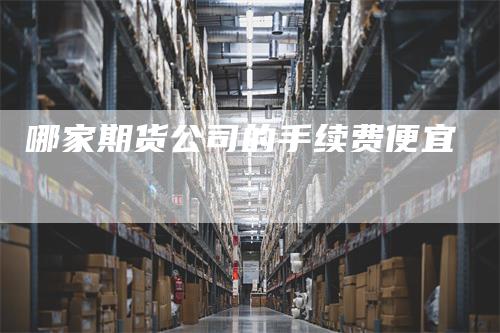 哪家期货公司的手续费便宜