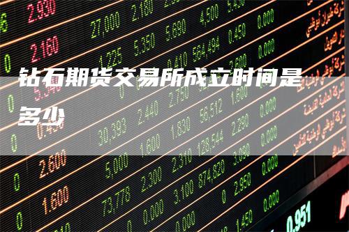 钻石期货交易所成立时间是多少