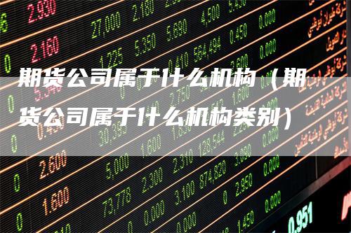 期货公司属于什么机构（期货公司属于什么机构类别）