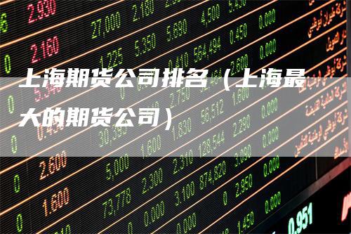 上海期货公司排名（上海最大的期货公司）