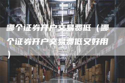 哪个证券开户交易费低（哪个证券开户交易费低又好用）