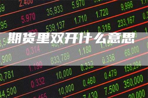 期货里双开什么意思