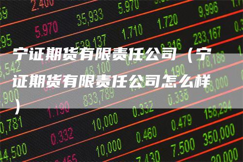 宁证期货有限责任公司（宁证期货有限责任公司怎么样）
